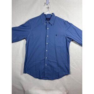 Ralph Lauren Mens Blue Classic Fit Button-Down Shirt L